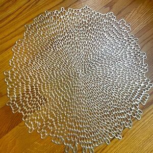 CHRISTMAS Set/8 Golden FILIGREE Openwork METALLIC Placemat Set EXCELLENT